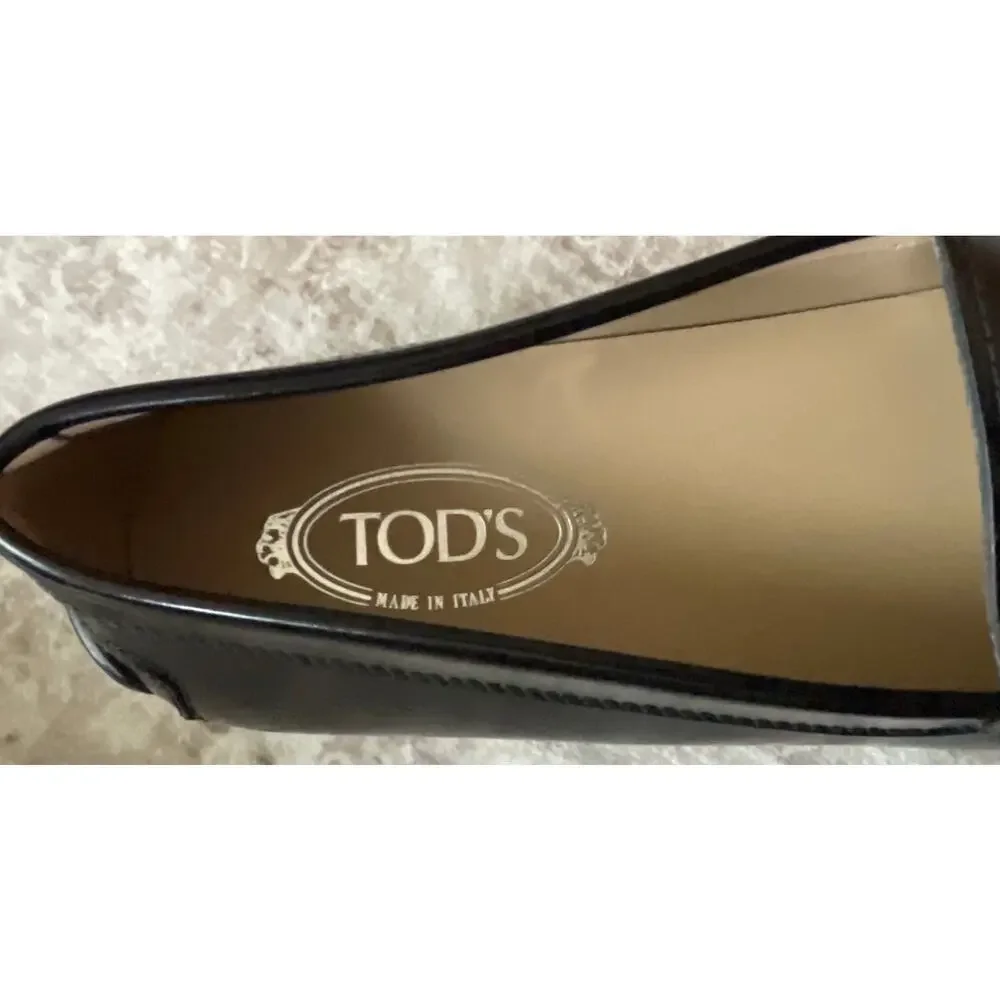 $995 NIB Tod's Gommino Driving Loafers Double T gold hardware Black Size 13(47)